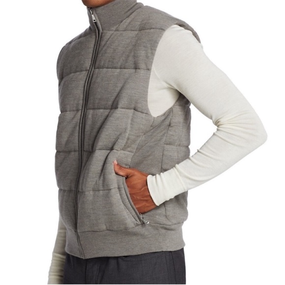Ralph Lauren Purple Label Puffer Vest in Classic Light Grey - Picture 6 of 15